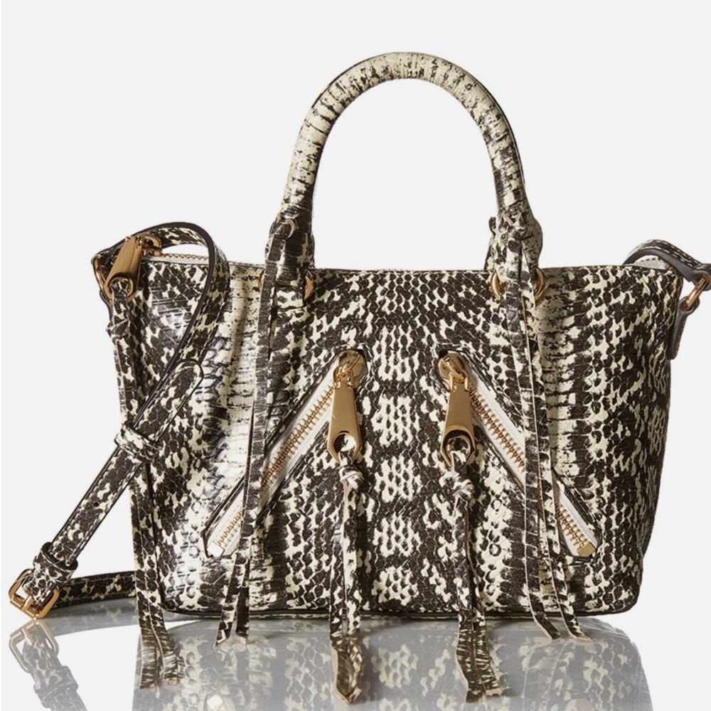 Rebecca Minkoff - Snakeskin Print Leather Micro Moto Crossbody Purse / Bag